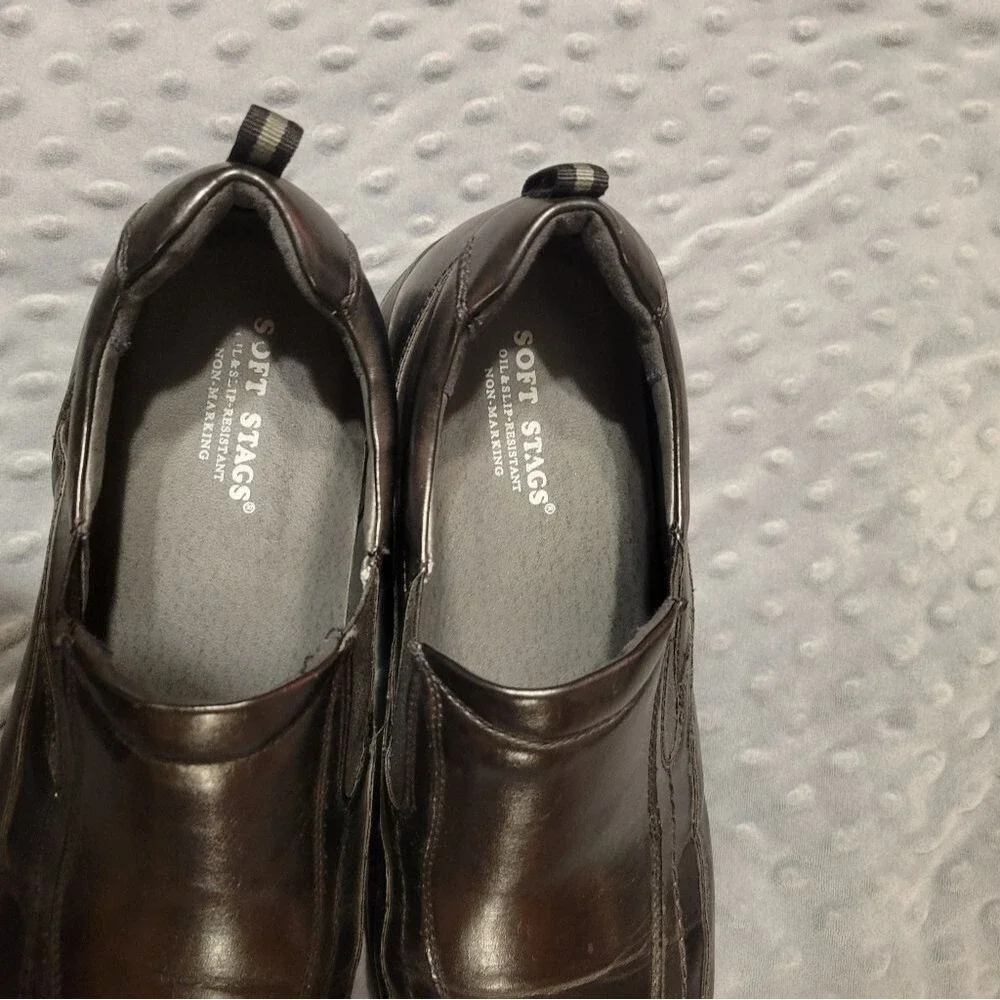 MENS SIZE 11 SOFT STAGS SLIP ON DRESS SHOES